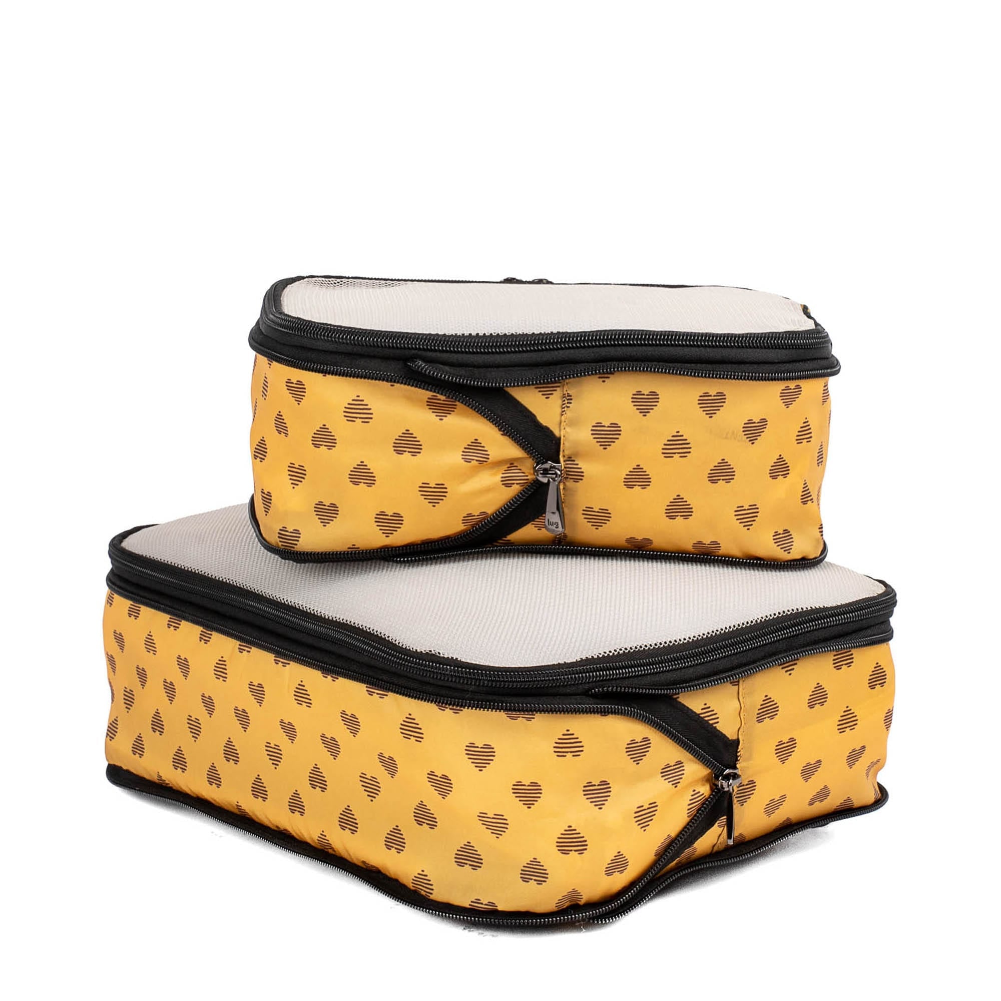 Cargo 2pc Compression Packing Cubes - HEARTS GOLD - Cargo2pc_HeartsGold_02_2bc23484-a521-45e4-9b06-c297fb7fa301